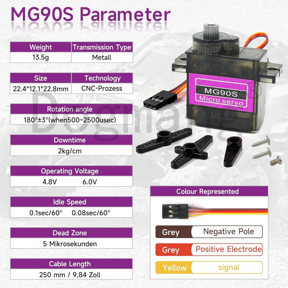 MG90S Servo 1/2/4/10/20/50 piè - Rc Helicopter Servo avis et prix